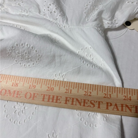 Cottage, Coquette White Cotton Eyelet Lace Top, Elastic SS, Square Neck. NWT XL - Picture 11 of 13